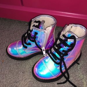Irridescent toddler boots